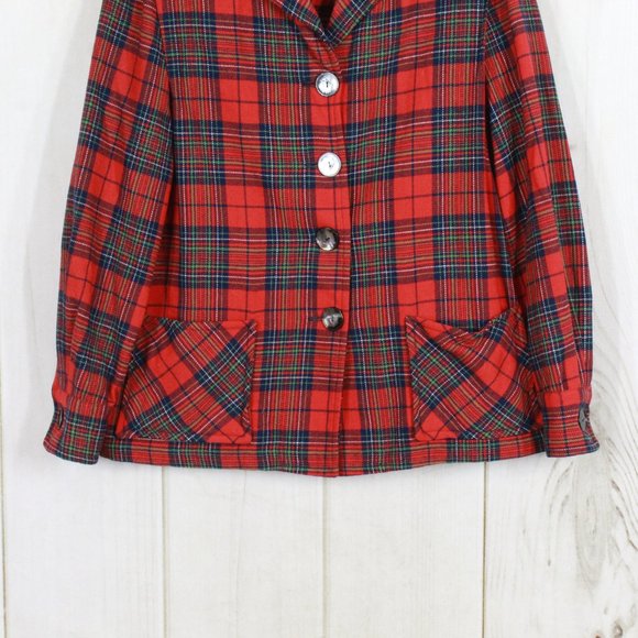 PENDLETON Plaid Woven Wool Button Shirt Size 14 - Picture 3 of 10